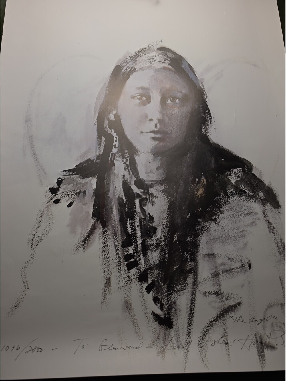 Vintage Amy R. Stein Limited & Signed Print "The Angel" in Black & White 30 x 22